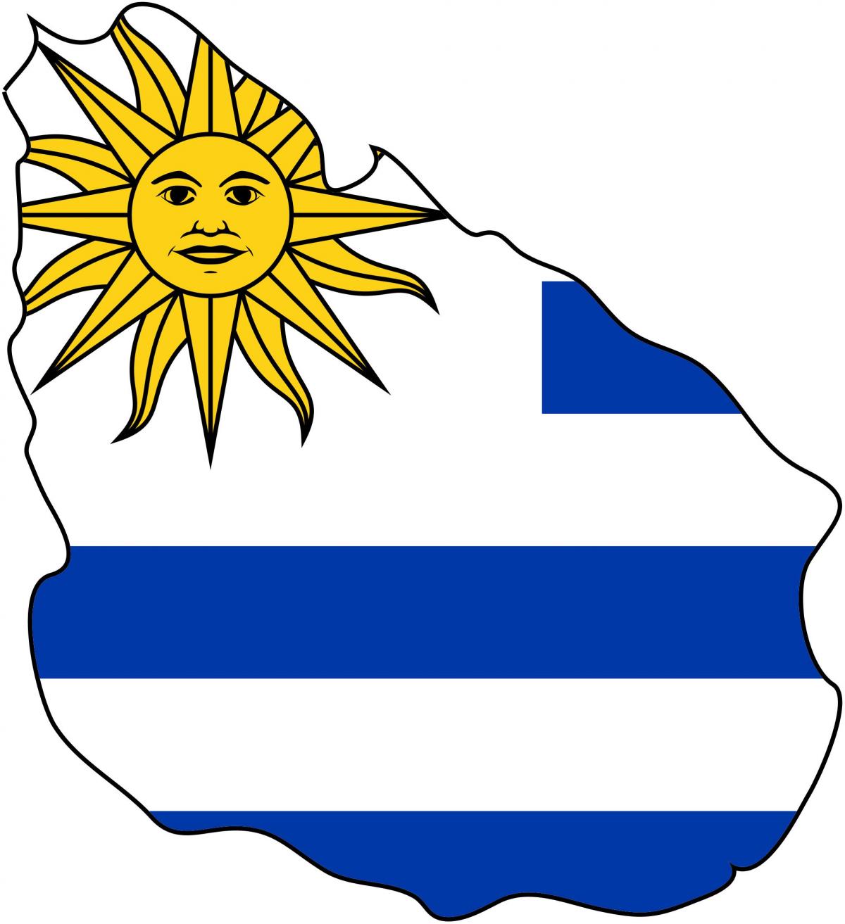 Mapa ng Uruguay bandila