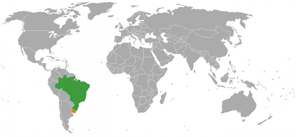 Uruguay lokasyon sa mapa ng mundo